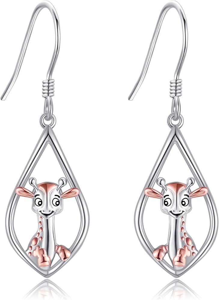 Duck/Cat/Giraffe/Hummingbird/Phoenix/Cardinal Dangle Earrings S925 Sterling Silver Animal Jewelry Gifts for Women Girls