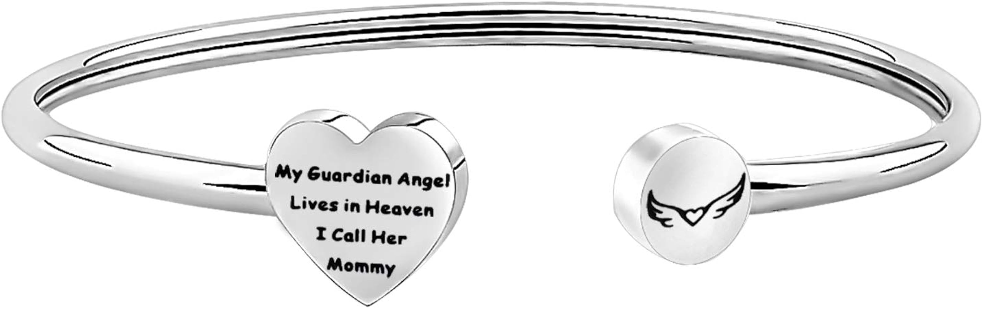 LQRI Loss of Parents Sympathy Gift My My Guardian Angel Lives in Heaven I Call Her/Him Mommy/Daddy Bracelet In Memory of Mother Father