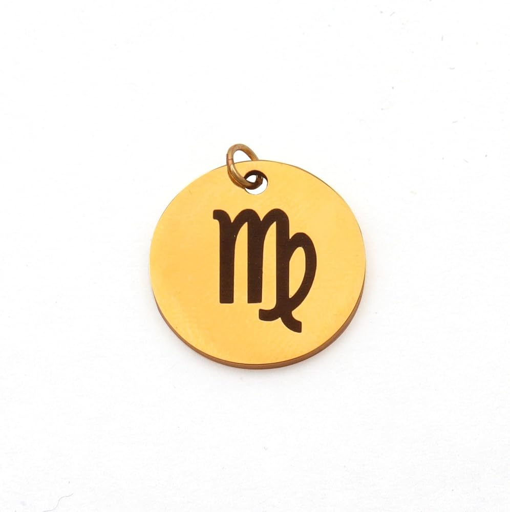 Virgo Zodiac Pendant With Chain Gold Filled Metal Charms Zodiac Charm Constellation Charm Personalized Necklace Jewelry WZ-37