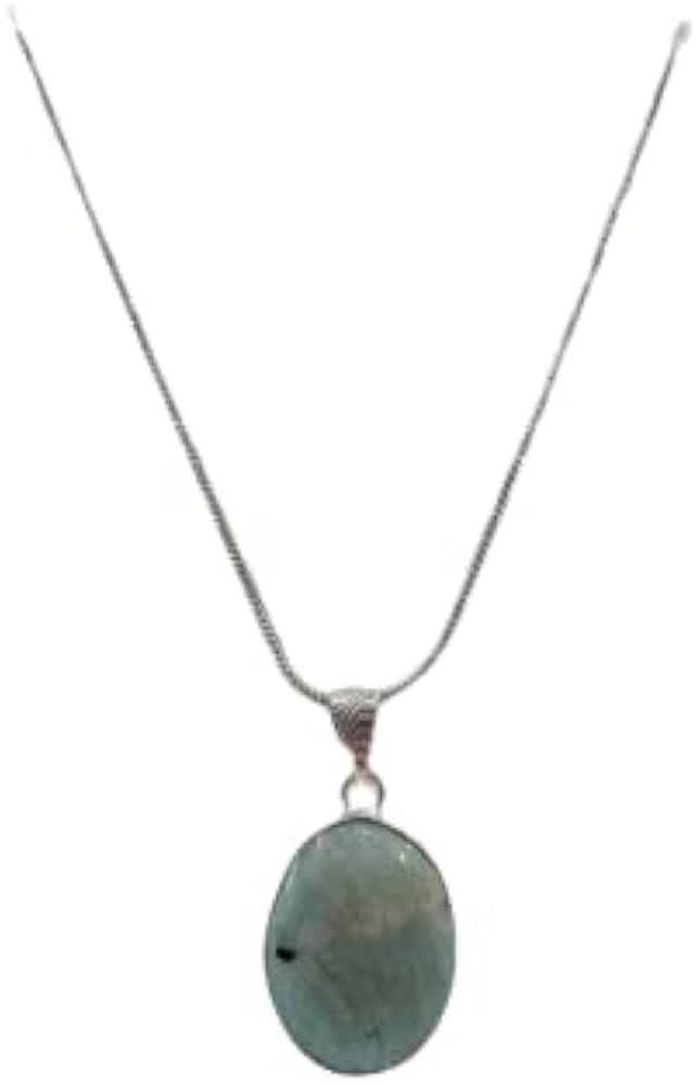 Handmade 925 Sterling Silver Gemstone Blue Amazonite pendant Necklace Gift Jewelry