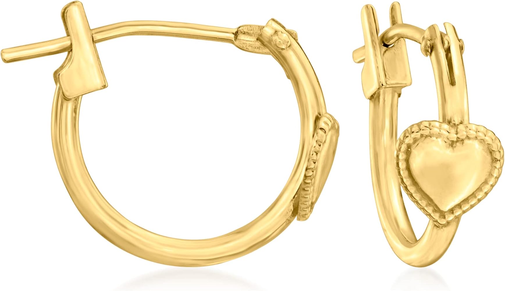 Child's 14kt Yellow Gold Heart Hoop Earrings