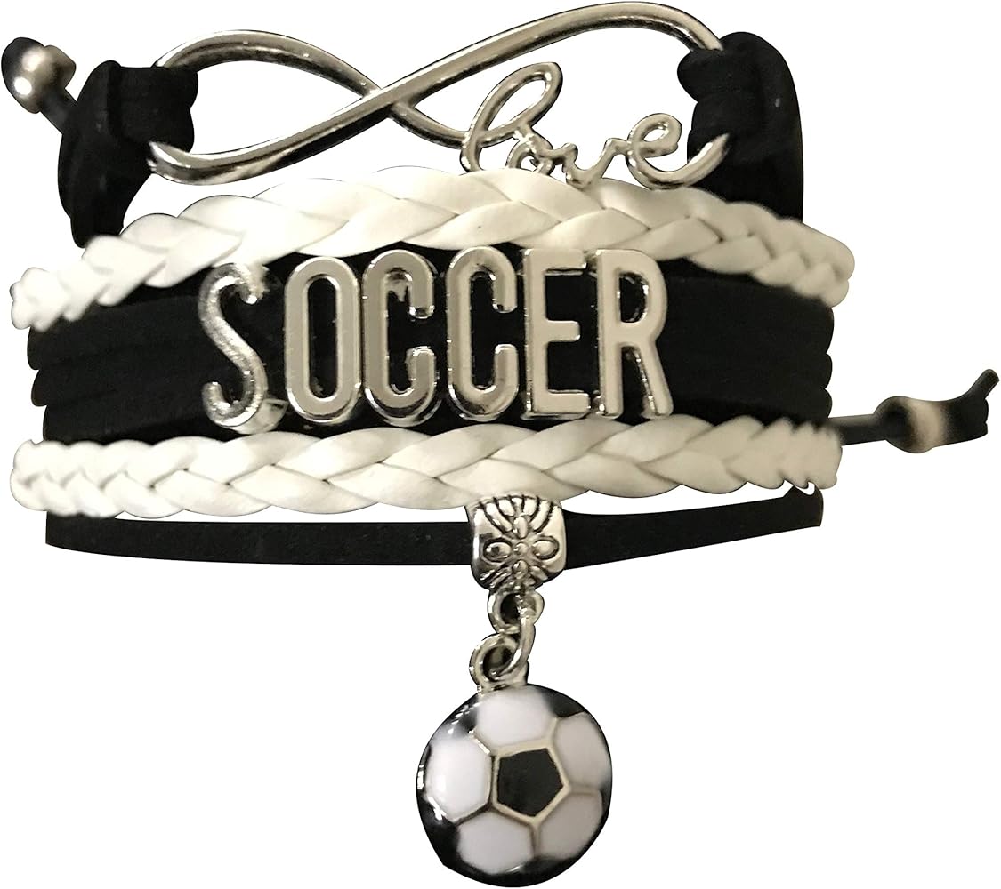 Sportybella - Soccer Charm Bracelet, Soccer Jewelry, Adjustable Bracelet. Soccer Bracelet Gift for Players and the Team