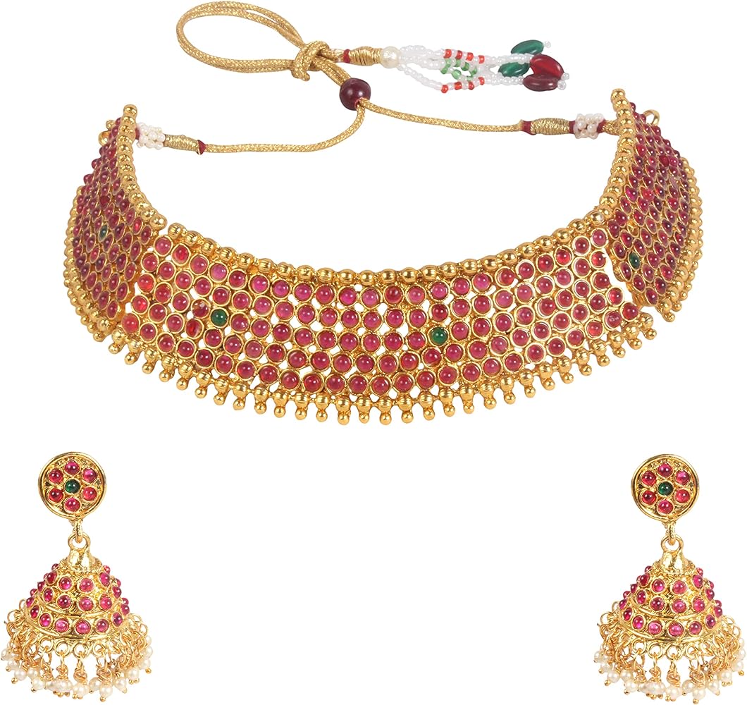 Traditional Amazing Style Gold Plated Polki Indian Necklace Earrings Set Partywear Gorgeous Jewelry