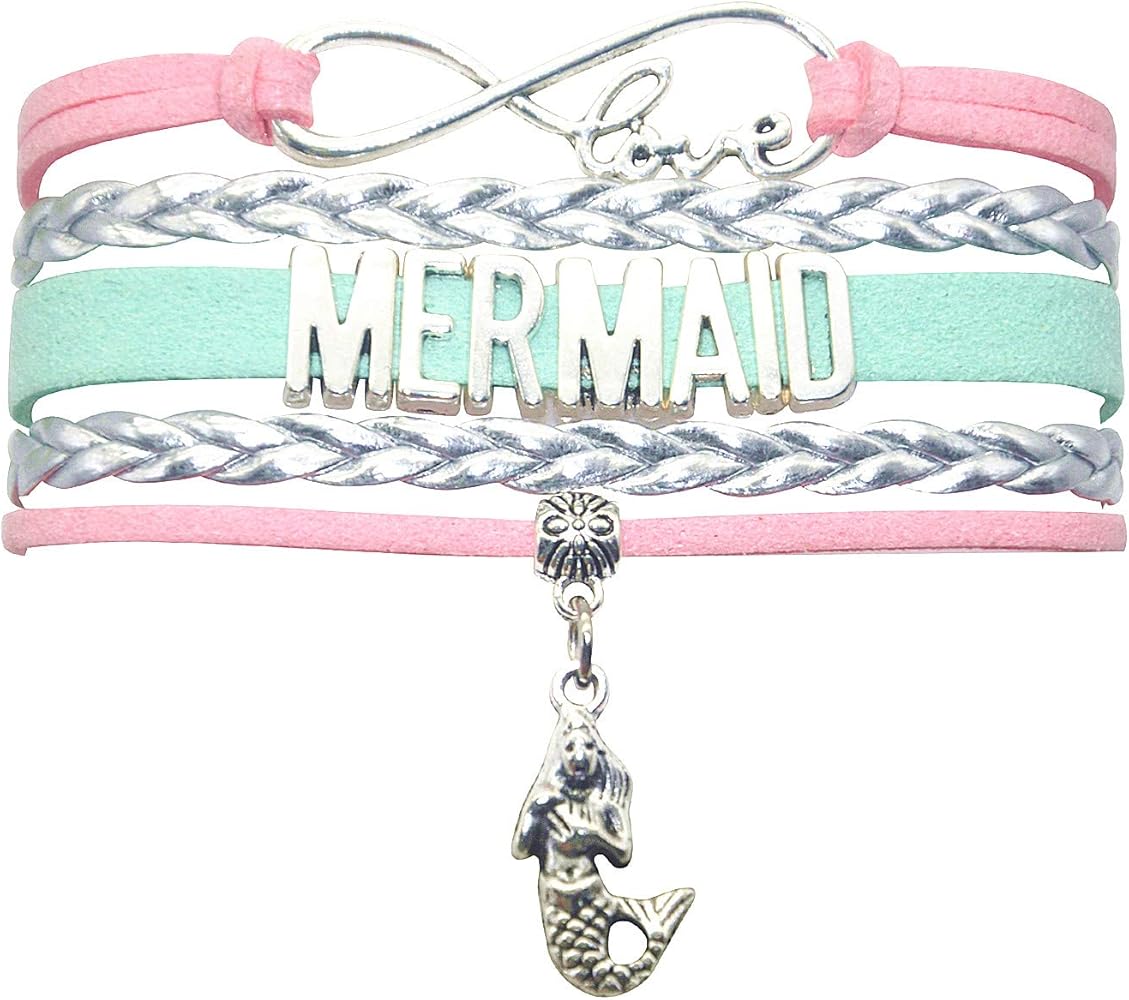 Mermaid Slap Bracelet Jewelry - Infinity Love Leather Mermaid Gifts Mermaid Jewelry Bracelet Gifts For Mermaid Lovers, Party, Celebration