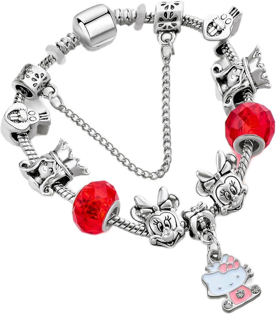 Hello, Kitty Cat Charms Bracelet DIY Fashion Jewelry VN02, Birthday Gift for Hello, Kitty Fans