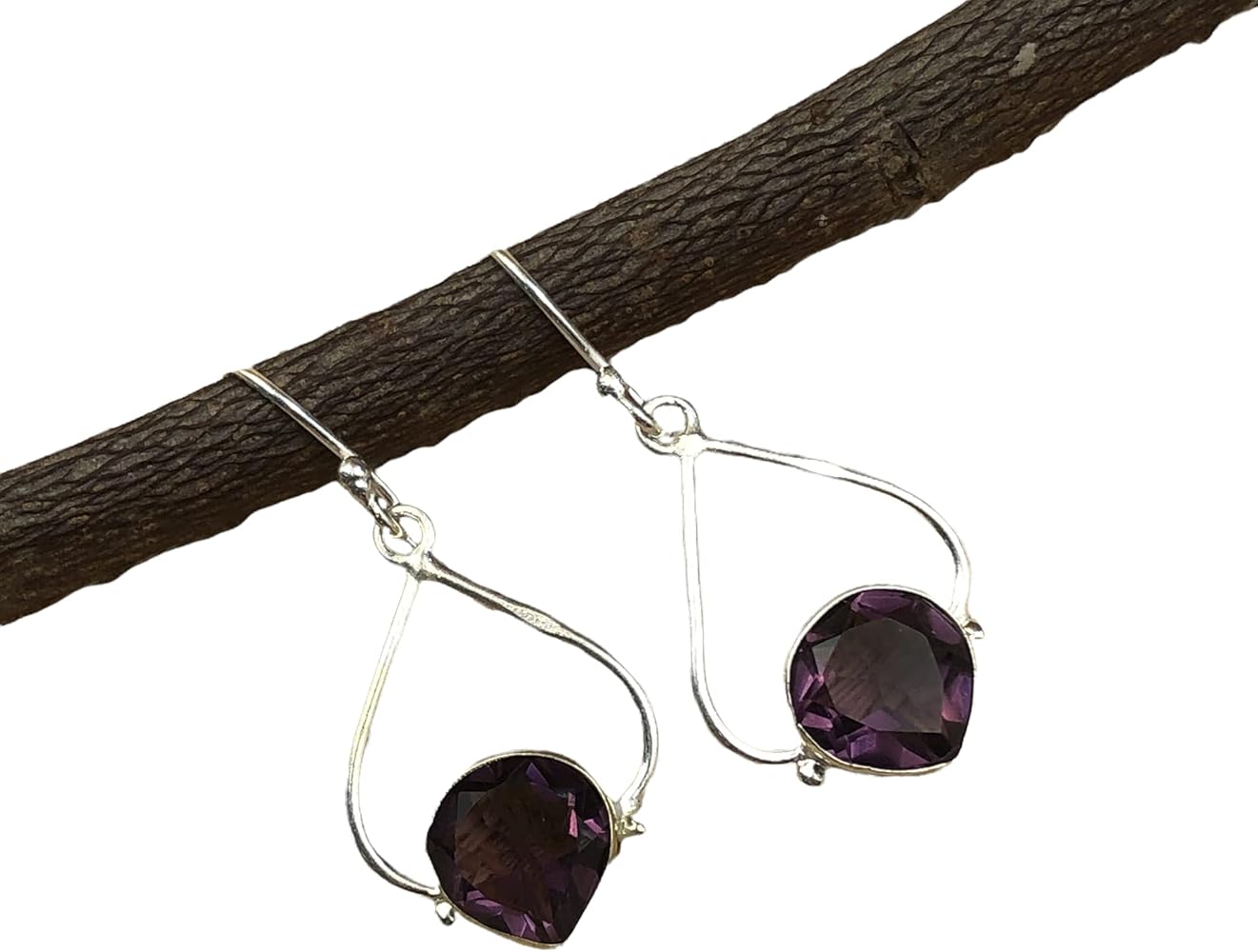 Natural AFRICAN AMETHYST Gemstone 925 Sterling Silver Jewelry Earring ,Stylish Earring For Her, Fine Silver Jewelry, Sterling Silver Earring ,Gemstone Earring , Drop & Dangle Earrings,