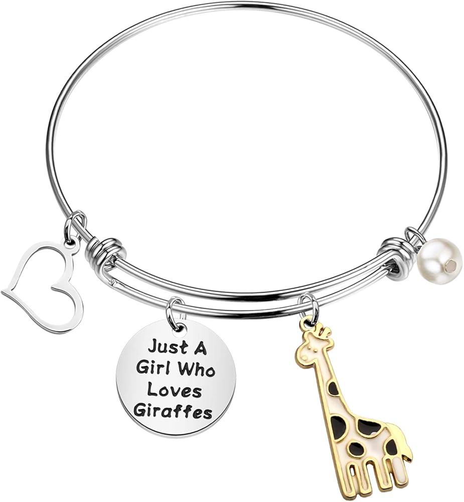 FAADBUK Funny Giraffes Bracelet Animal Lover Gift Just A Who Loves Giraffes Jewelry Bracelet Giraffes Lover Gift Giraffes Jewelry (Giraffes Br-S)