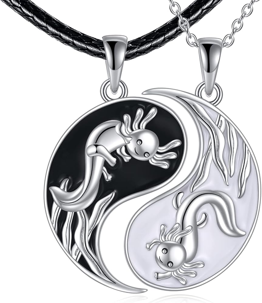 TIGER RIDER Heart Necklace for Women 925 Sterling Silver Axolotl/Cat/Bear Jewelry Gifts