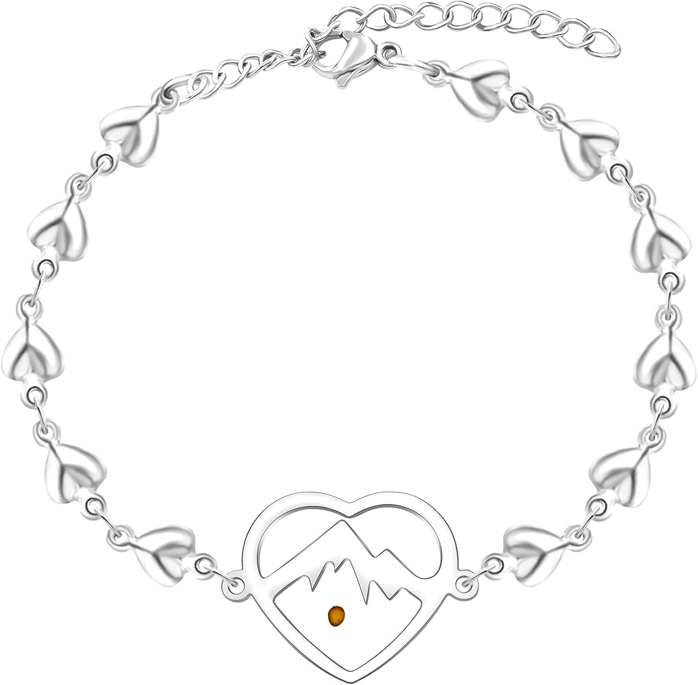 Uloveido Stainless Steel Heart Chain Link Bracelet - Religious Inspirational Mustard Seed Charm Bracelet for Women Girls Y4431