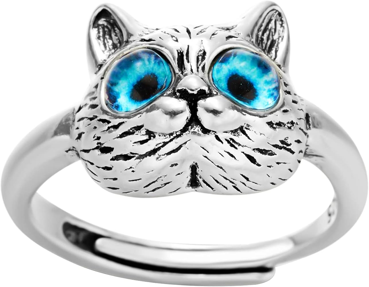 Cat Ring Cat Ring Cute Kitten Animal Ring Open Adjustable Size Finger Ring for Animal Lover Women Teen Girls Birthday Gift