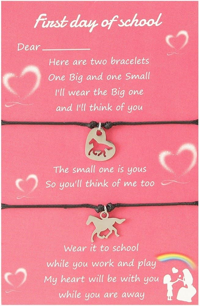 Fuqimanman2020 2-3 PCS Back to School Bracelets Gifts- Pinky Promise Distance Matching Jewelry， Mom Daughter Adjustable Friendship Rope，Thanksgiving Day Christmas Present