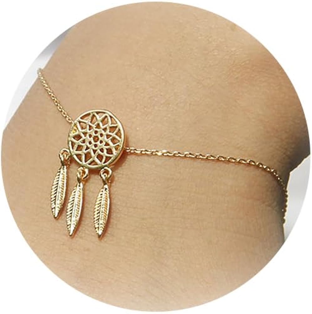 Dream Catcher Bracelet for Women Boho Dreamcatcher Bracelet Gold Dream Catcher Charm Bracelet Vintage Western Jewelry