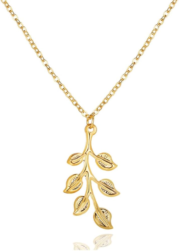 FUTIMELY Leaf Pendant Necklaces for Women Dainty Leaf Plant Necklace Gold Pendant Necklace for Girls Minimalist Necklace Everyday Jewelry