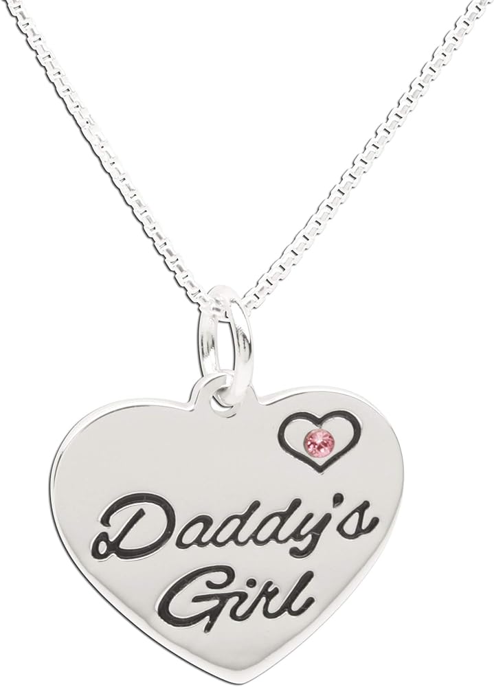 Children's Sterling Silver Daddy's Girl Charm Necklace, 14"