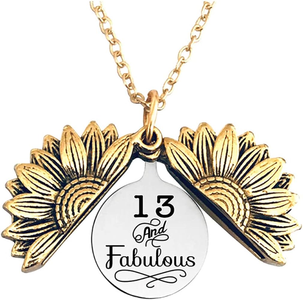 Birthday Gifts Necklaces for Women 13 18 40 60 and Fabulous Sunflower Necklace for BFF 13th 18th 40th 60th Birthday Gift for Her Happy Birthday Present