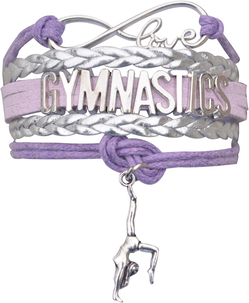 Infinity Collection Gymnastics Bracelets For Girls- Adjustable Charm Bracelet Gymnastic Charm. Gymnastics Bracelet Gifts for Gymnasts, Teams & Coaches.