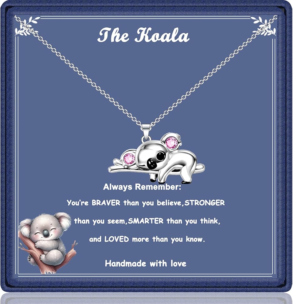 Koala Gifts for Girls Women Cute Koala Pendant Necklace Koala Jewelry Gifts Christmas Birthday Gifts for Koala Lovers Daughter Granddaughter Niece Sister