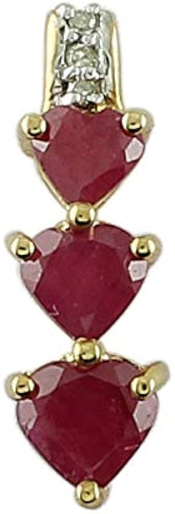 Carillon Ruby Gf Natural Gemstone Heart Shape Pendant 925 Sterling Silver Party Jewelry | Yellow Gold Plated