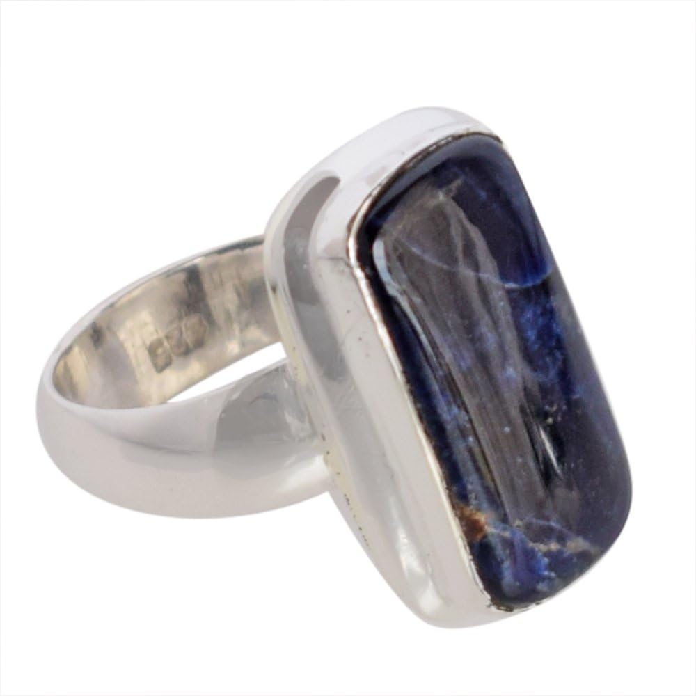 Sodalite Gemstone 925 Solid Sterling Silver Ring Fabulous Handmade Jewellery Gift For Her