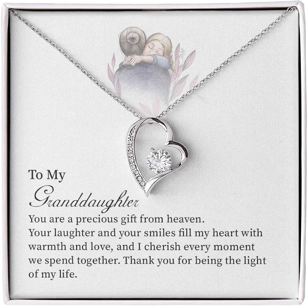 To My Granddaughter You Are A Precious Gift From Heaven, Granddaughter Necklace Christmas Birthday Gifts for Granddaughter, To My Granddaughter Graduation Gift form Nana, Jewelry Mothers Day Gifts for Granddaughter From Grandma.