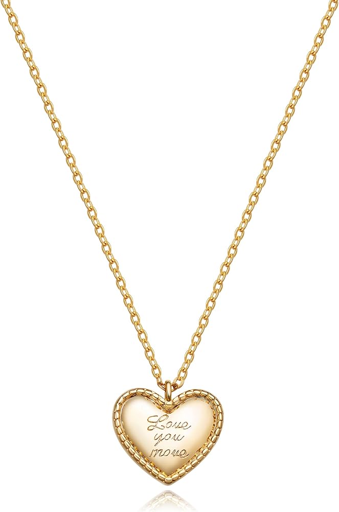 Tewiky Cute Heart Necklace Tiny 14k Gold Heart Pendant Choker Necklaces Small Gold Love Open Heart Chain Necklace for Women Dainty Gold Necklace Gifts for Her