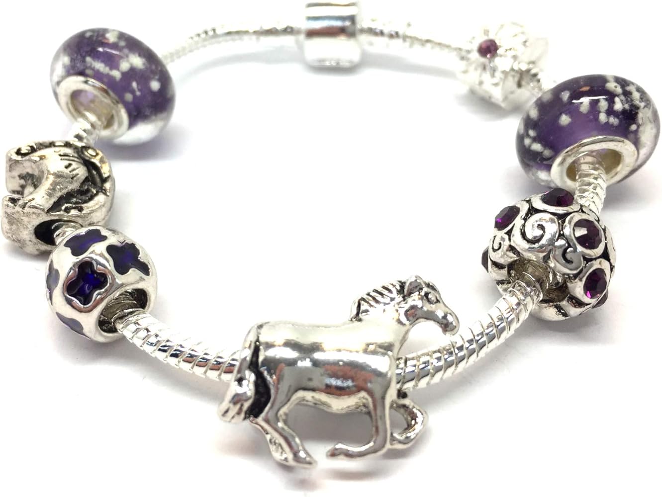 Liberty Charms Childrens Horse Lovers Dream Silver Plated Charm Bracelet. Girls Gift Stocking Filler