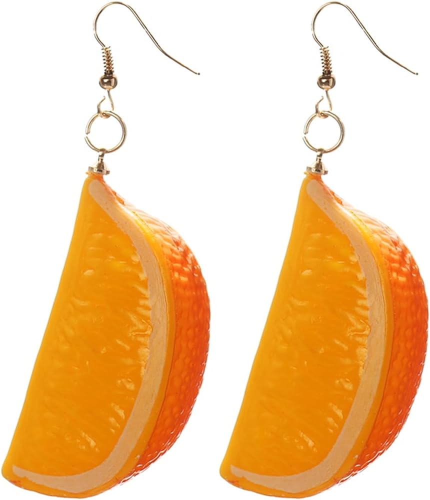 Acrylic lemon Slice Earrings Funny Cute Resin Fresh Summer Tropical Fruit Yellow Circle Round Lime Orange Section Lightweight Dangle Drop Earrings for Women Teen Girls Summer Beach Holiday Fashion jewelry Gifts