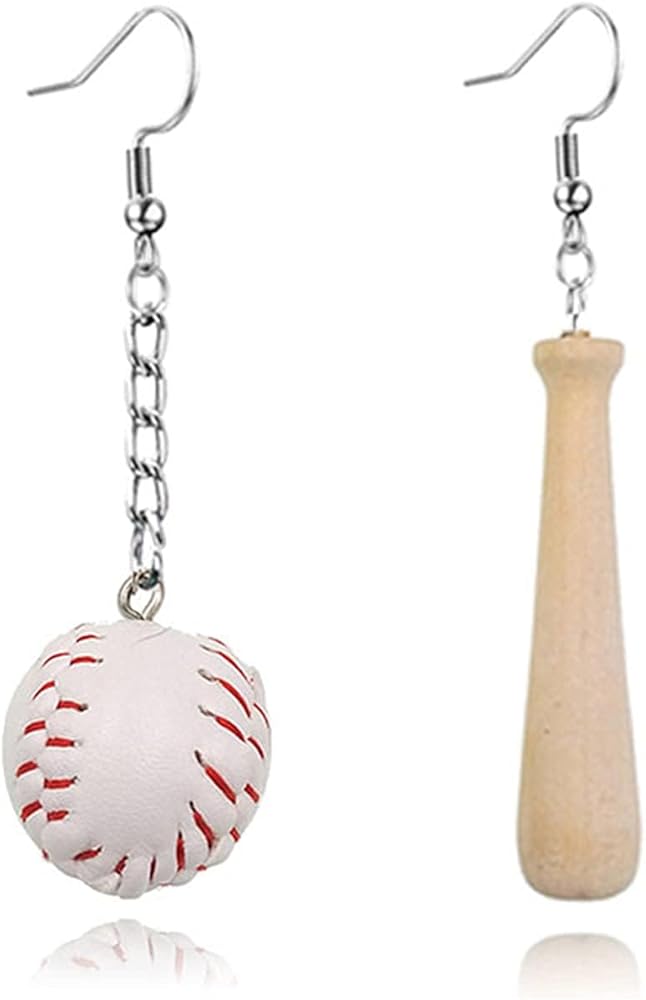 Baseball Drop Dangle Earrings for Women Handmade Baseball Earrings 3D Big Faux Leather Baseball Dangle Earrings 3D Baseball Bat Jewelry Baseball Team Moms Baseball Mom Gifts