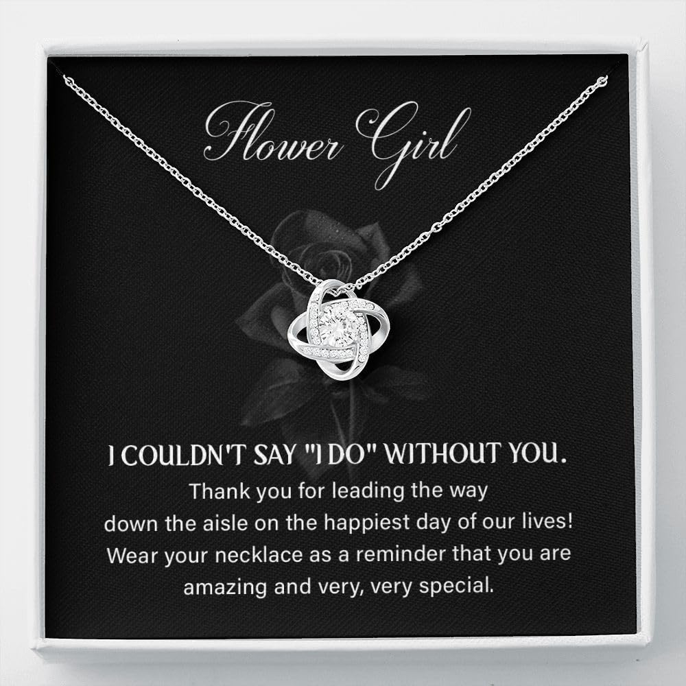 Flower Girl Necklace Gift, Flower Charm Necklace, Birthday, Anniversary, Wedding Jewelry Gift For Flower Girl.