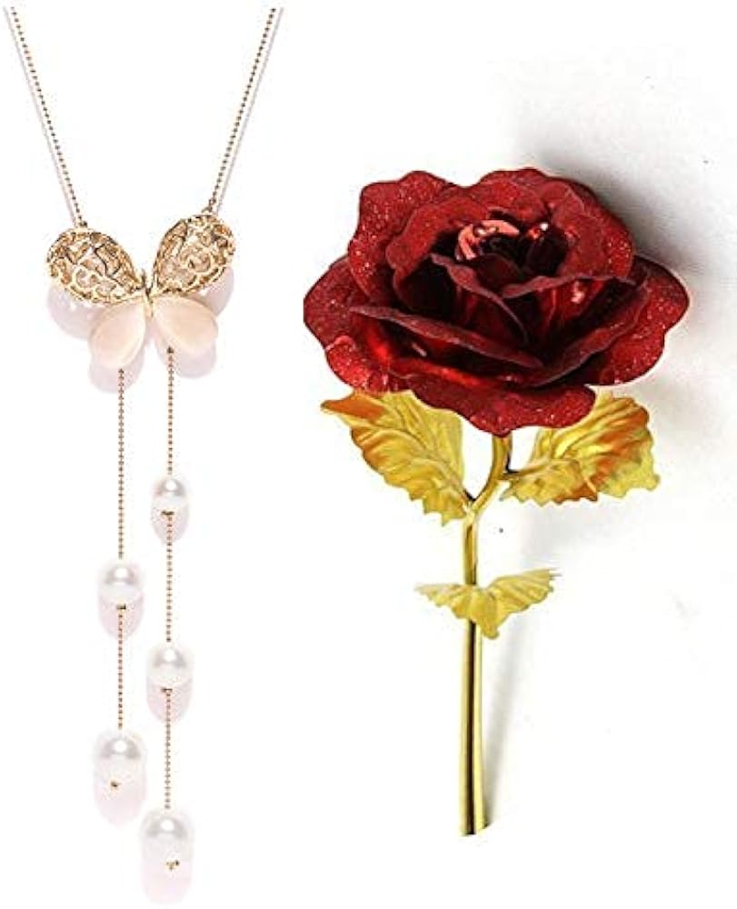 Aleafa Armlet Presents Valentinejewellery Combo of Gold Plated Rose Flower and Necklace Chain for Girls/Women #Aport-3809