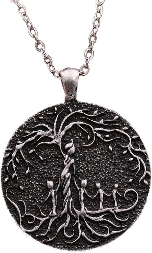 Caiyao Mother Day Gift Tree of Life Family Necklace Mom Life Tree Necklace Statement Pendant Engrave Tree of Life Mother Family Chain Necklace for Women Festival Birthday Jewelry Gift