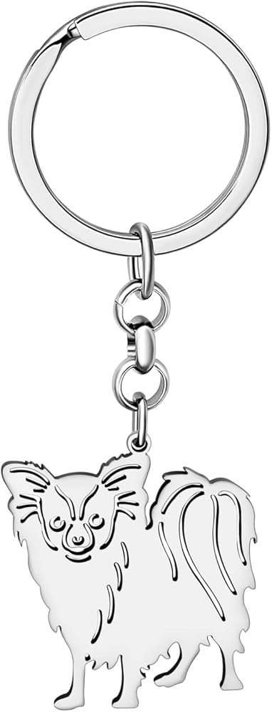 NEWEI Stainless Steel Dog Keyring Cute Pet Dog Keychain for Women Girls Dog Lovers Purse Car Keys Charms