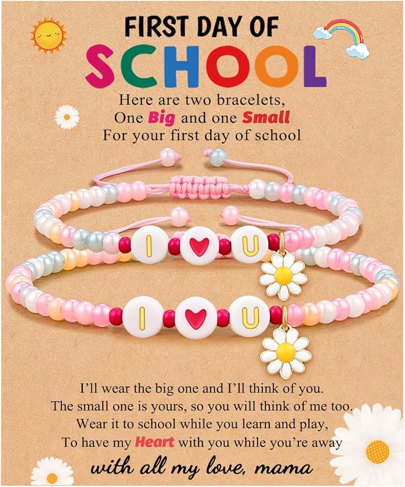 PINKDODO Back to School Gifts First Day of School Bracelet Gift for Girls