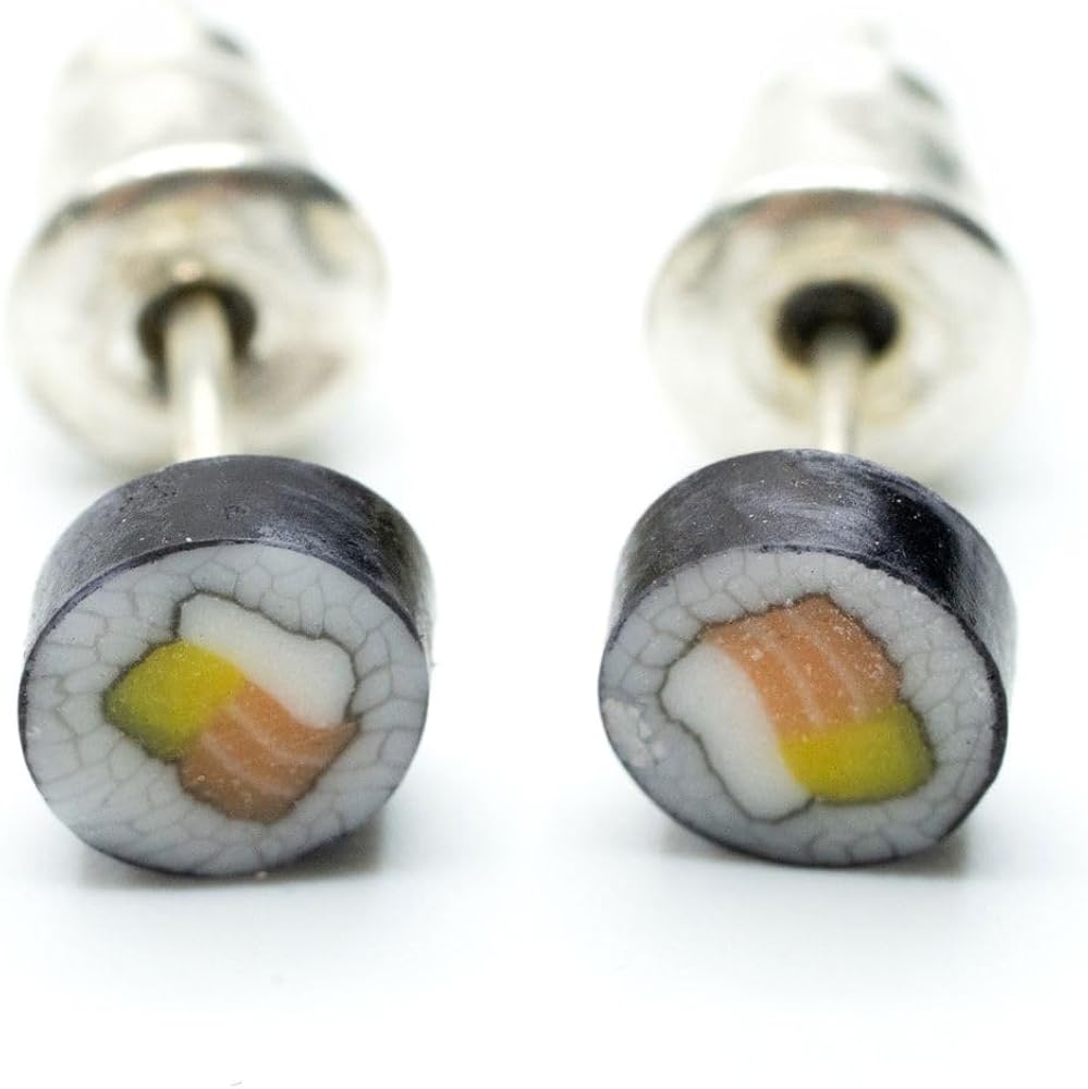 Sushi Earrings Ear Studs Earstuds Miniblings Japan Food Maki Fish Asia 3