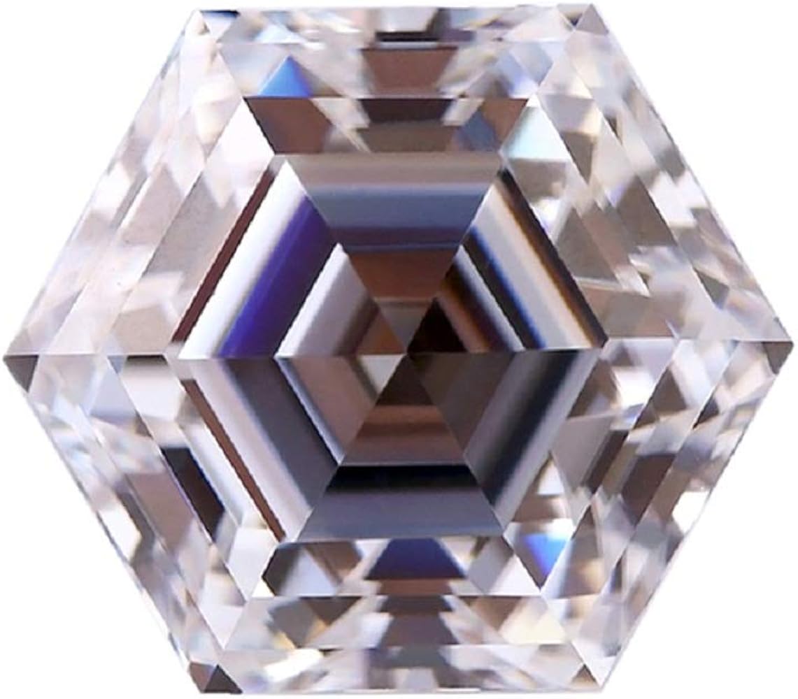 JEWELERYIUM Loose Moissanite 1-10 Carat, Colorless Diamond, VVS1 Clarity, Hexagon Brilliant Cut Gemstone for Making Engagement/Wedding/Ring/Jewelry/Pendant/Necklace Handmade