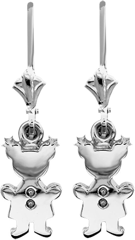 Moms Dangling Sziro Girl Charm Earrings in Sterling Silver