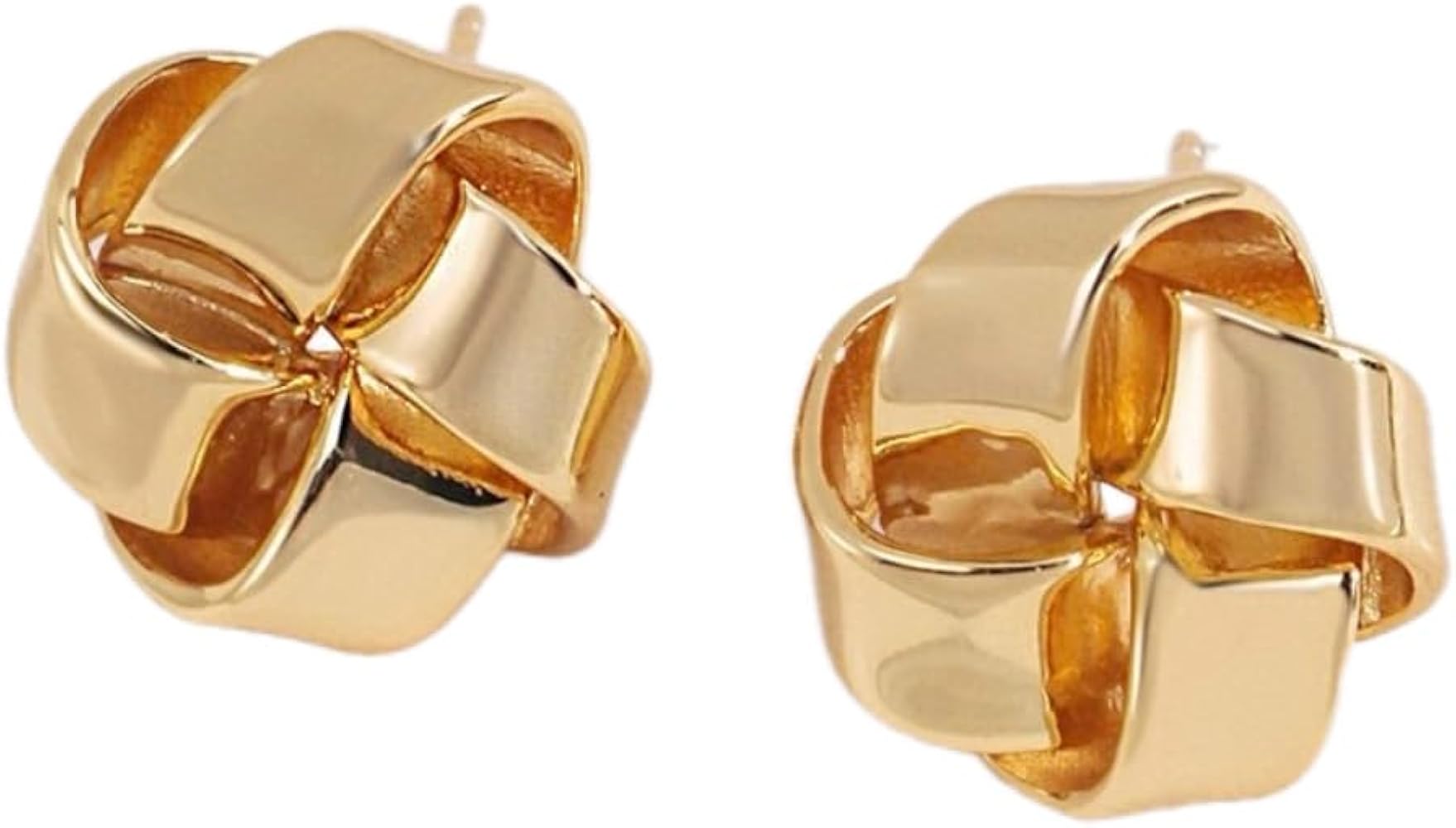 Elegant Gold Knot Shape Stud Earrings ∘ 18K Gold-Plated S925 Sterling Silver ∘ Classic Timeless Jewelry, Small