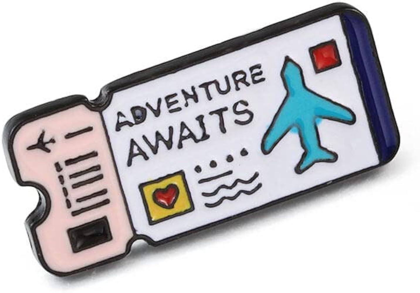 Generic Travel Explorer's Airline Colorful Couple Tickets Brooch Label Pins Backpack Journey Enamel Pin Badge Brooches Lover Kid Jewelry Attractive Processed, M, Plastic, no gemstone, Medium