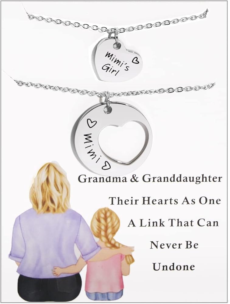 Grandma Granddaughter Matching Necklace Set Gigi Mimi Nana Nanny Necklace Grandma and Me Gift Gigi's Girl Nana's Girl Necklace