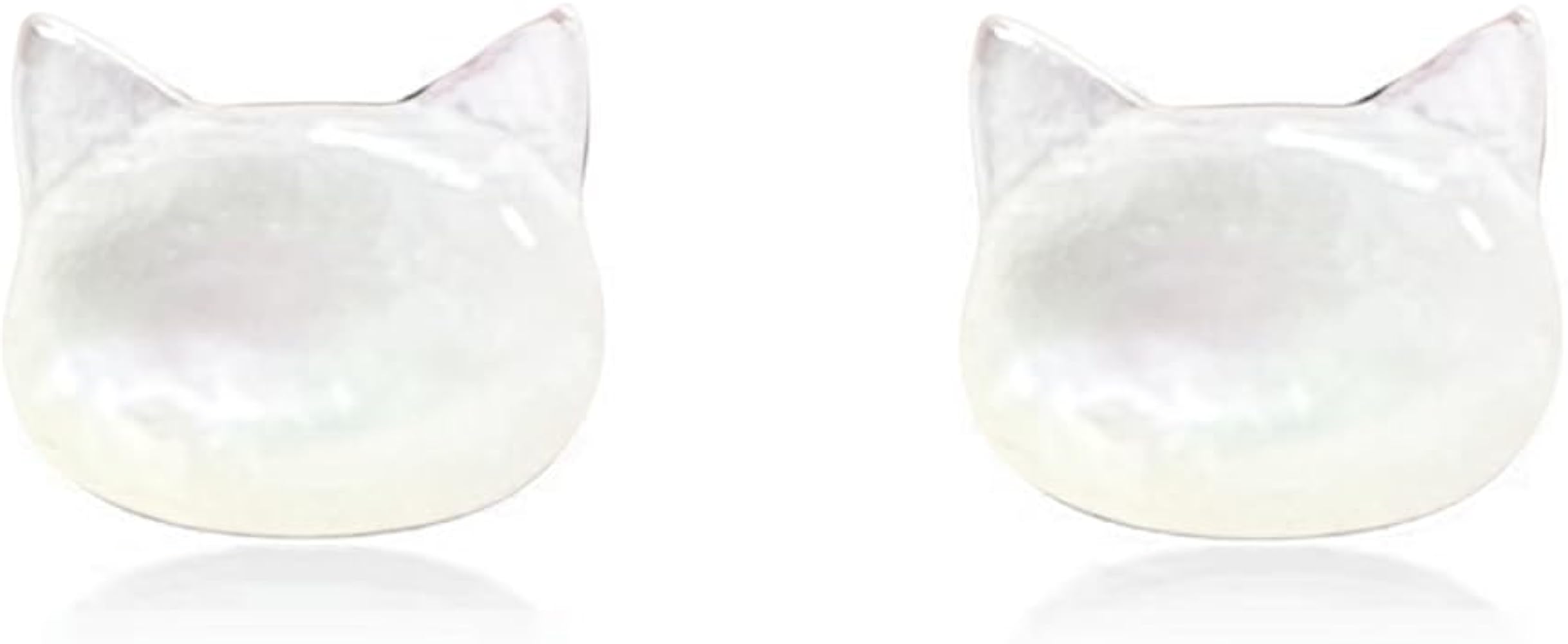 Dainty Shell Pearl Cat Stud Earrings for Women Girls 925 Sterling Silver Hypoallergenic Nickel Free Tiny Small Kitten Animal Studs Cartilage Tragus Post Cute Birthday Halloween Christmas Jewelry Gifts