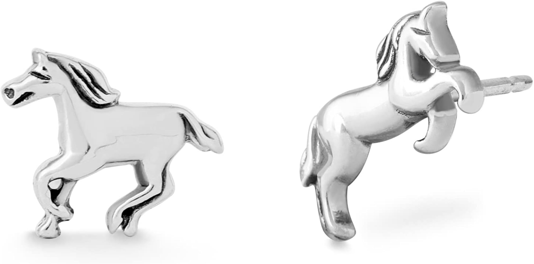 Boma Jewelry Sterling Silver Galloping Horse Stud Earrings