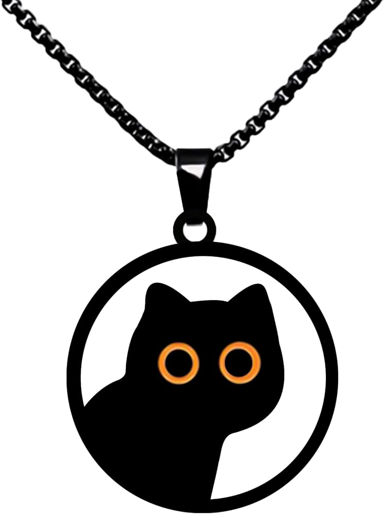 Cat Necklaces for Teen Girls & Boys Halloween(Black) - Fine Gifts for Cat Lovers - Cute Jewelry for Women - Goth Accessories - Whimsigoth Idea