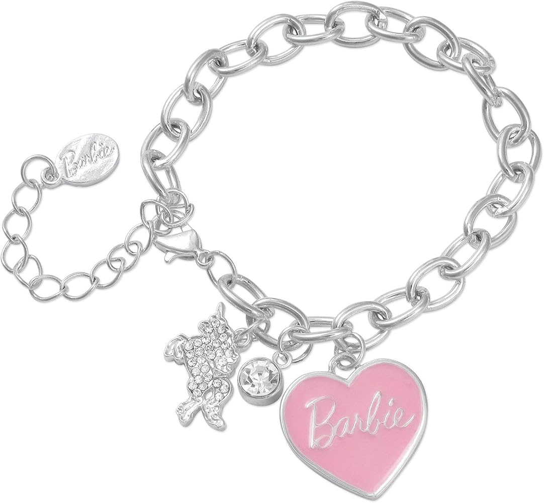 GIOIA Barbie Pink Heart & Unicorn Charm Bracelet