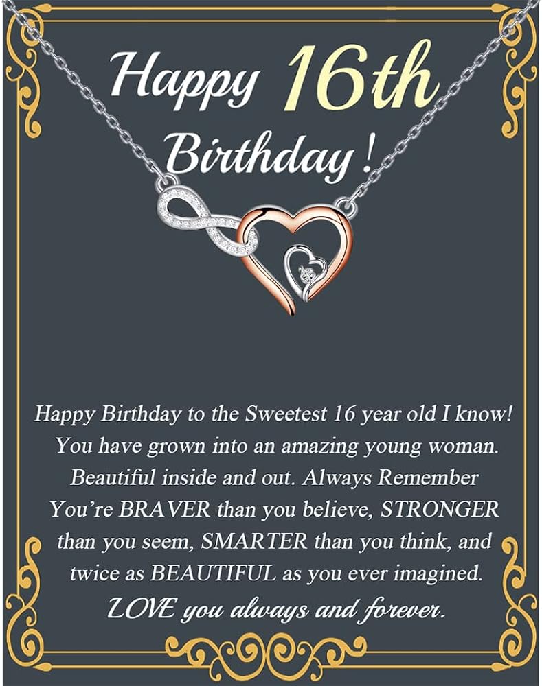 BNQL 16th Birthday Necklace Gifts for Girls 16 Year Old Birthday Gifts 16th Birthday Jewelry Sweet 16 Gifts for Daughter Niece Sister Friends