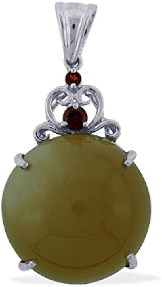 Carillon Chocolate Moonstone Natural Gemstone Round Shape Pendant 925 Sterling Silver Anniversary Jewelry