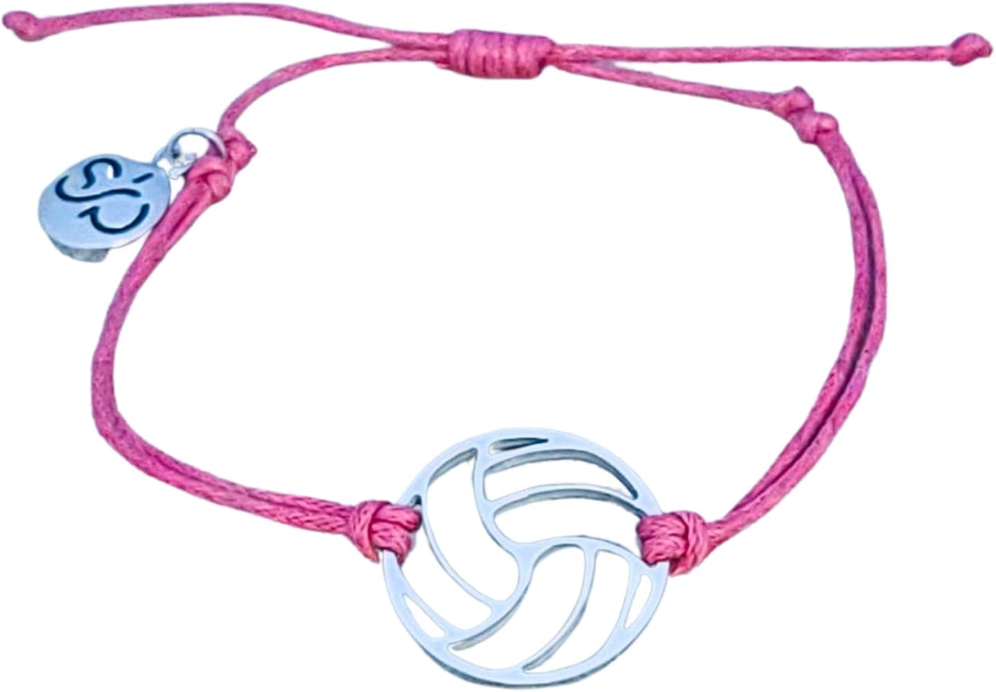 Sportybella Volleyball Bracelet - Waterproof, Girls Volleyball Jewelry, Stainless Steel Adjustable Charm Bracelet with Volleyball Charm -Gift for Female Volleyball Player