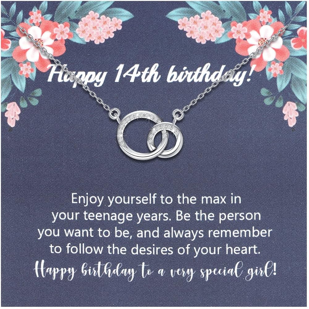 14 Birthday Gifts For Teen Girls 14th Birthday Necklace With Card 14 Years Old Girl Jewelry