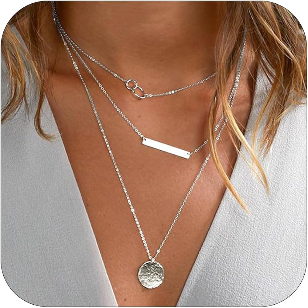 Long tiantian Layered Choker Necklaces Women Trendy orthodox cross necklace men Layered Circle Bar Necklace for Girls Christmas Gifts for Teen Girls Womens Jewelry Clearance Stocking Stuffers Gifts