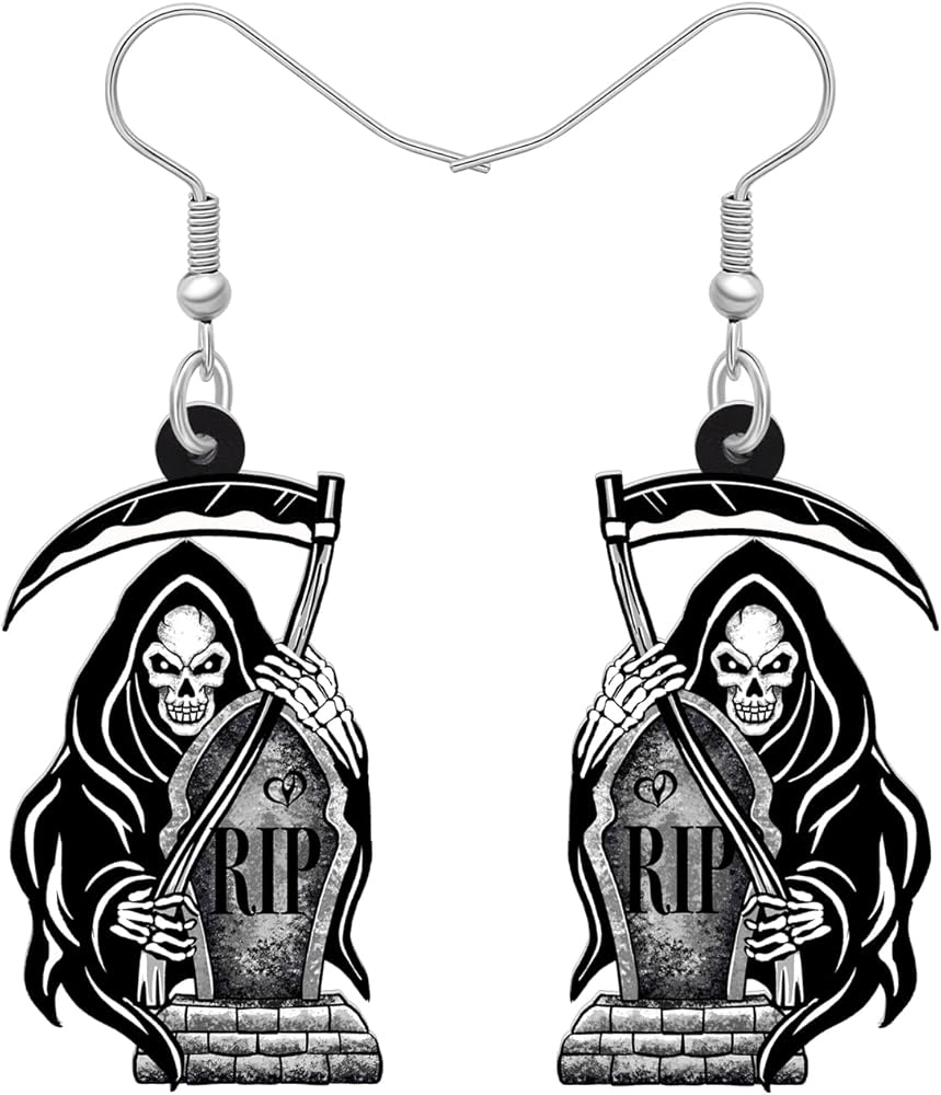 Acrylic Halloween Grim Reaper Earrings Jewelry Dangle Ghost Face Mask Charms for Women Girls Teens Party Gifts