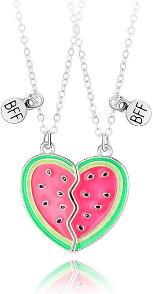 Best Friend Necklace Gifts Friendship Necklace Matching Magnetic Pineapple Watermelon BFF Necklace for 2 Girls Friendship Gifts